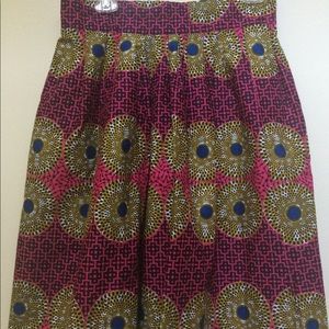 New Custom Made African Print Skirt Size 12